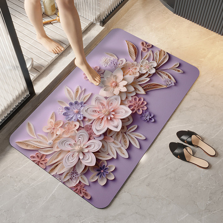 Floral Pattern Bath Mat