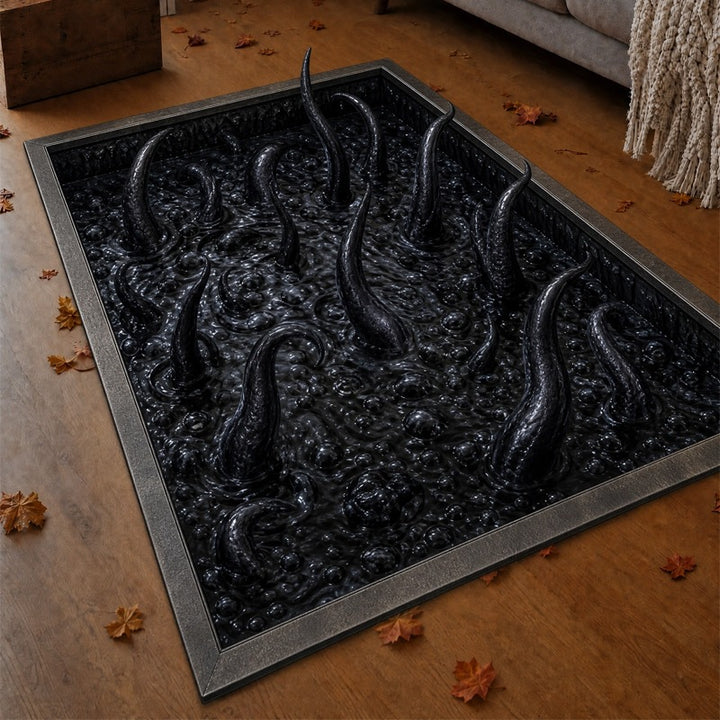 3D Serpent Design Area Rug for Home Decor