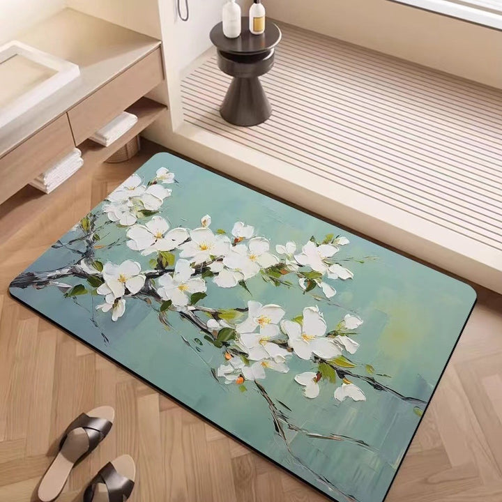 Luxury Textured Floral Bath Mat Stornfield