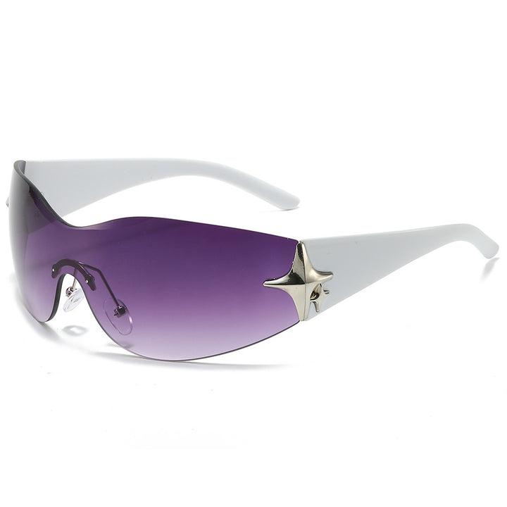 Futuristic Shield Sunglasses with Metallic Accents Stornfield