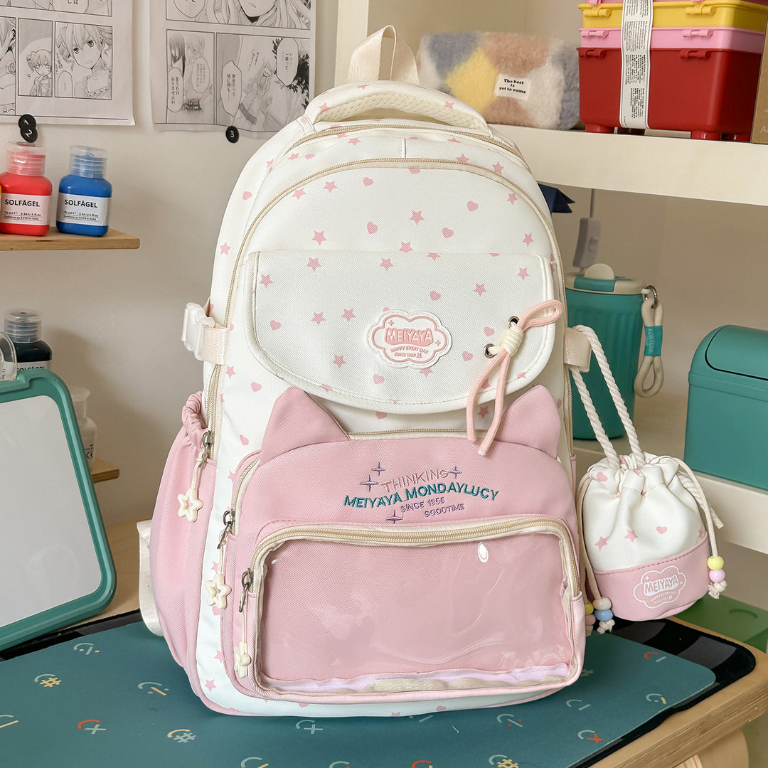 Stylish Water-Resistant Star-Patterned Backpack Stornfield