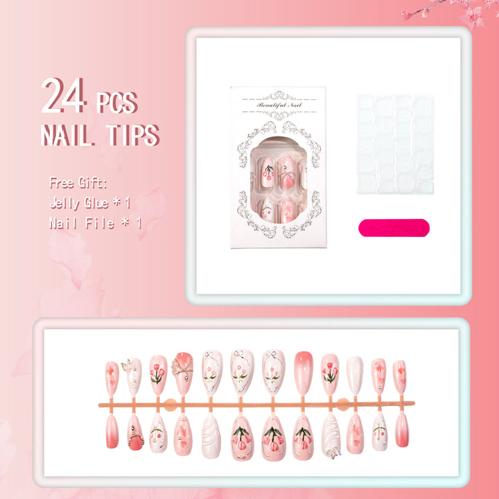 Floral Design Press-On Nail Art Set