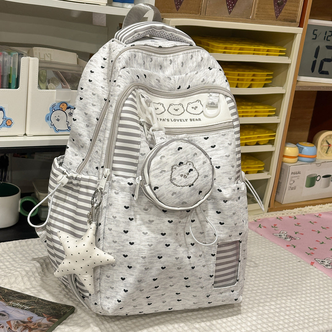 Multi-Pocket Star-Patterned Backpack Stornfield