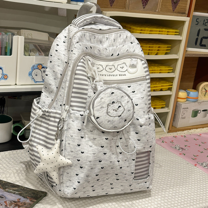 Multi-Pocket Star-Patterned Backpack Stornfield