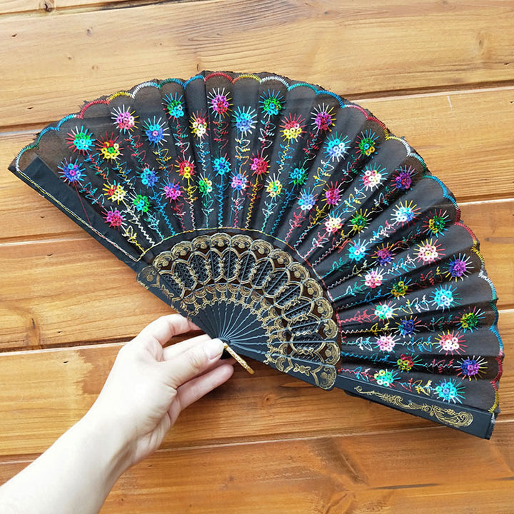 Ladies handcrafted fan with exquisite embroidery Stornfield