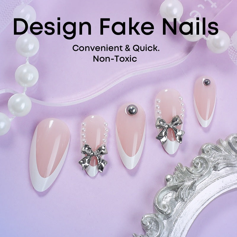 Glamorous artificial nails with sparkling 3D accents Stornfield