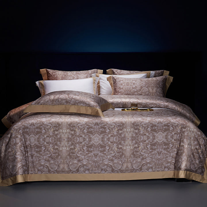 Luxury Paisley Jacquard Sateen Duvet Cover and Pillow Sham Set