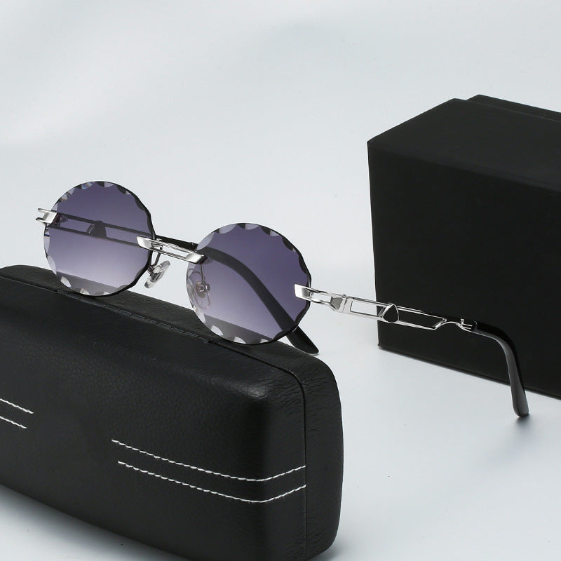Ladies round sunglasses with unique wave design and high-quality metal frame Stornfield