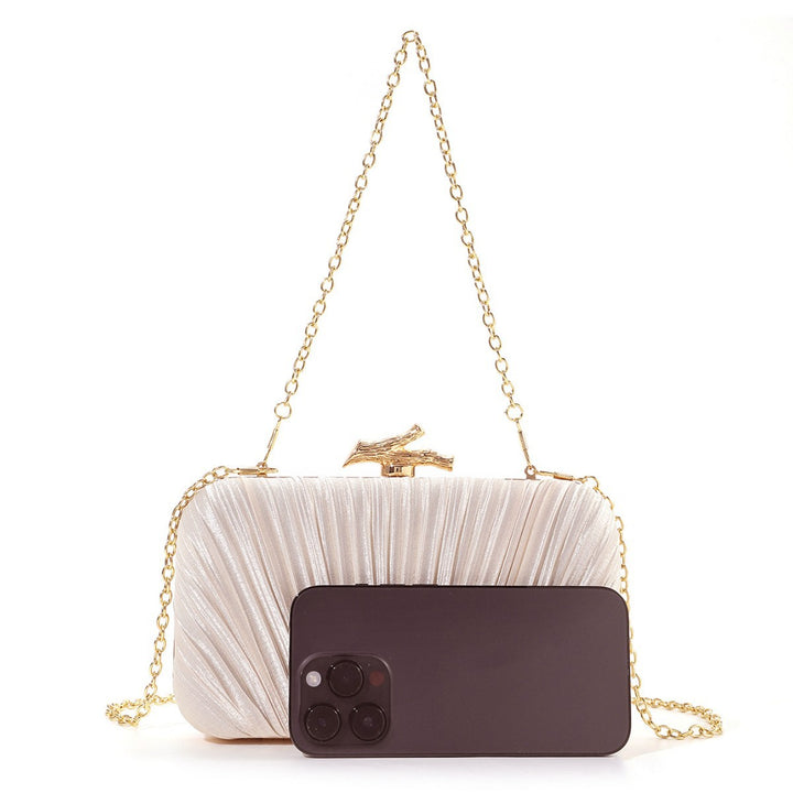 Pleated Metallic Evening Clutch