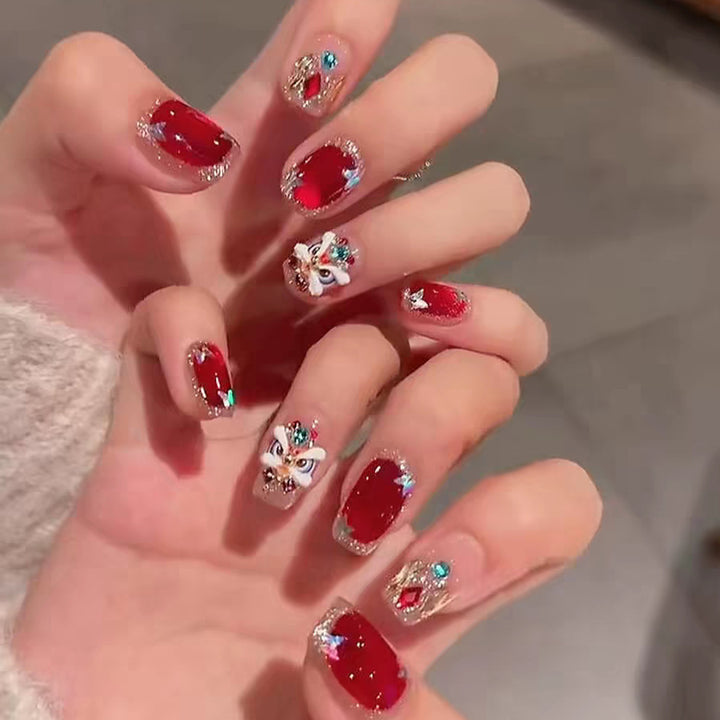 Artistic Rhinestone-Embellished Nail Extensions Stornfield