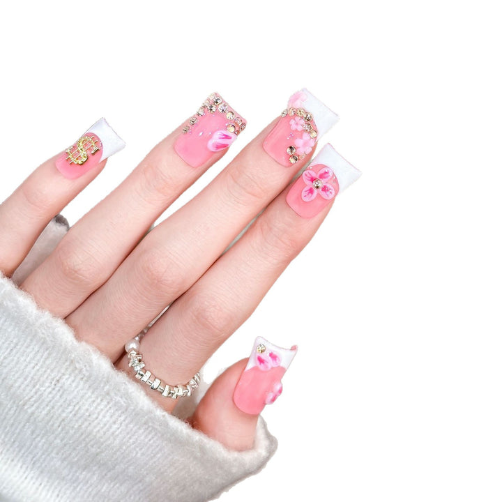Artistic Floral Acrylic Press-On Nail Set