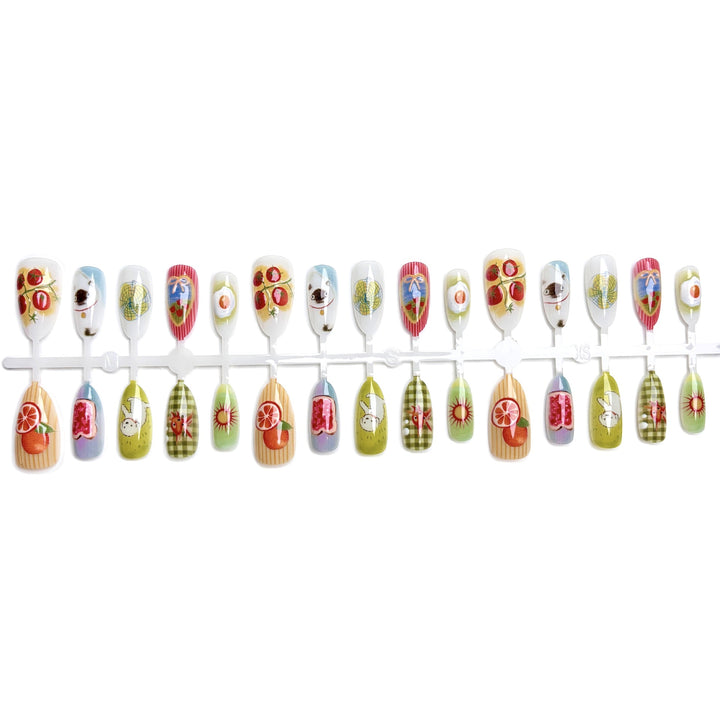 Playful Fruit-Themed Press-On Nail Set
