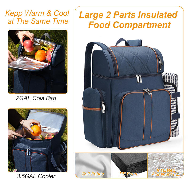 Gourmet Picnic Backpack with Dishware and Cooling Compartment Stornfield