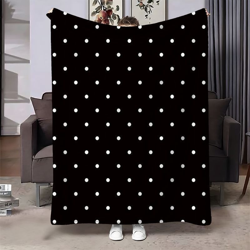 Cozy Polka Dot Fleece Throw Blanket