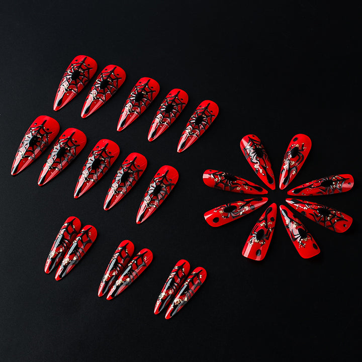 Halloween-Themed Poisonous Spider Press-On Nails Stornfield
