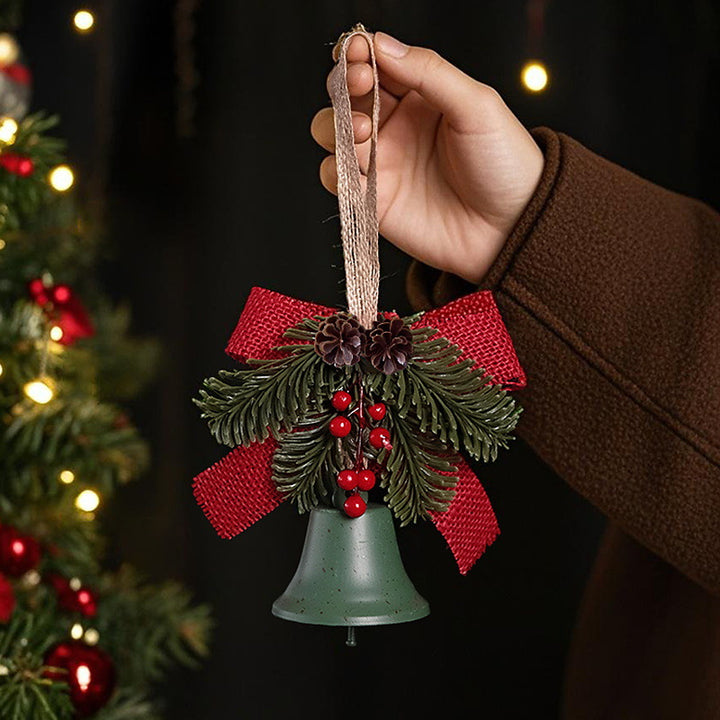Festive Christmas bell with pine cone decoration Stornfield