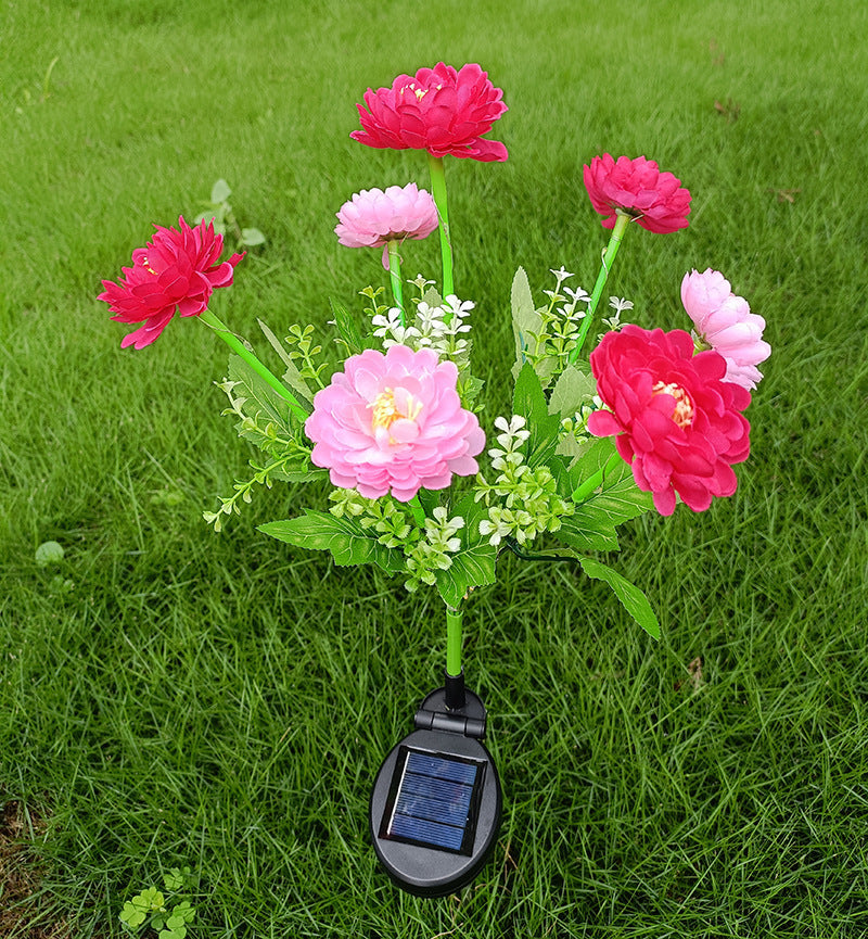 Solar-Powered Lifelike Bloom Garden Stake With Multi-Head LED Cluster And Waterproof Dusk-To-Dawn Sensor Stornfield