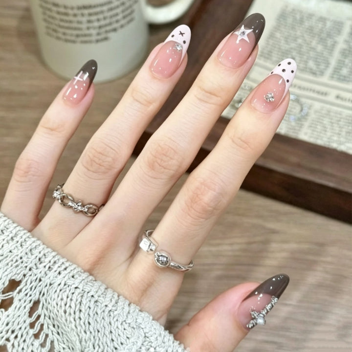 Artistic Press-On Nail Set with Unique Designs Stornfield