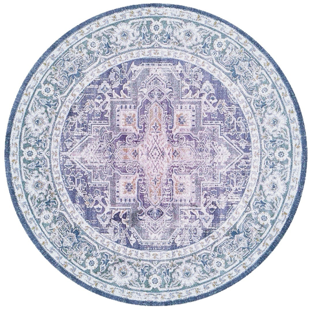 Round Geometric Pattern Area Rug