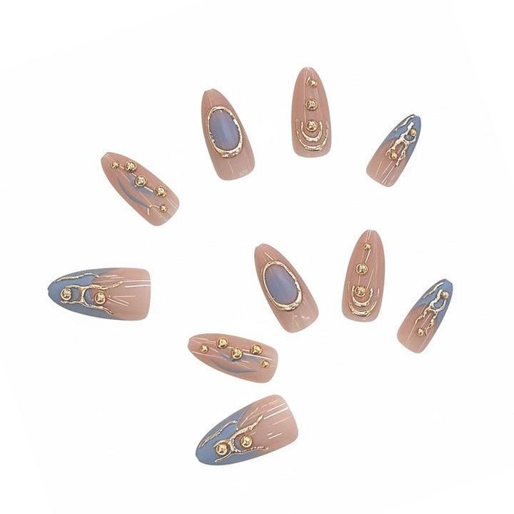 Artistic Metallic Press-On Nail Set Stornfield