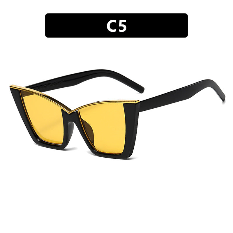 Women extravagant sunglasses with unique design and golden accents Stornfield