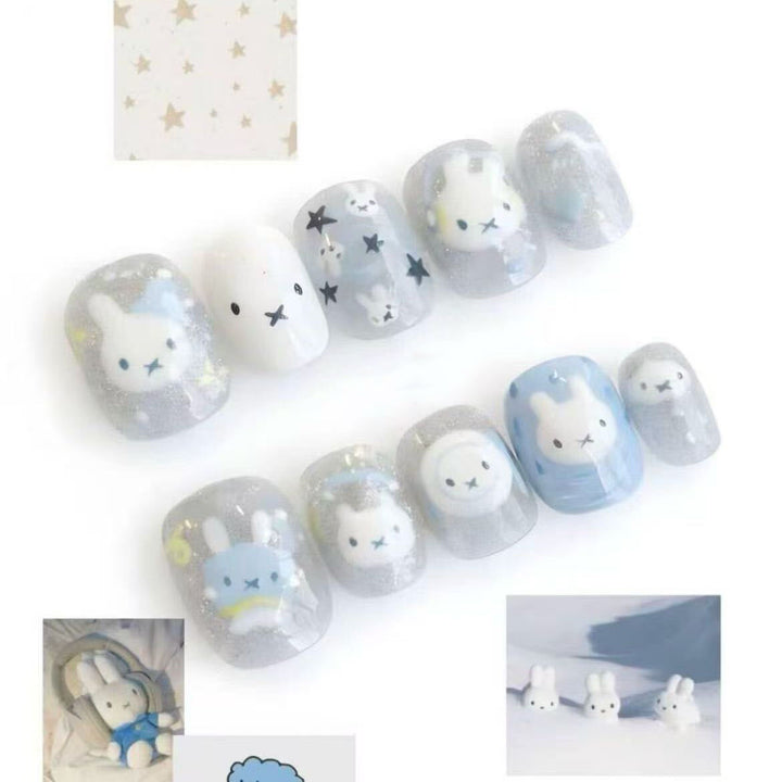 Whimsical Bunny-Themed Press-On Nail Set Stornfield