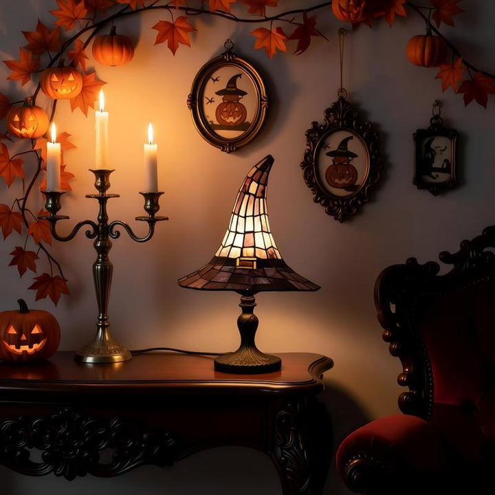 Decorative table lamp in witch hat design Stornfield