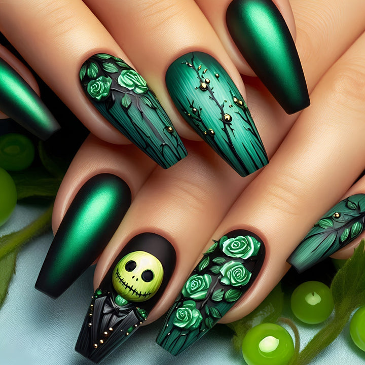 Creative Nail Art Set with Green Design Stornfield