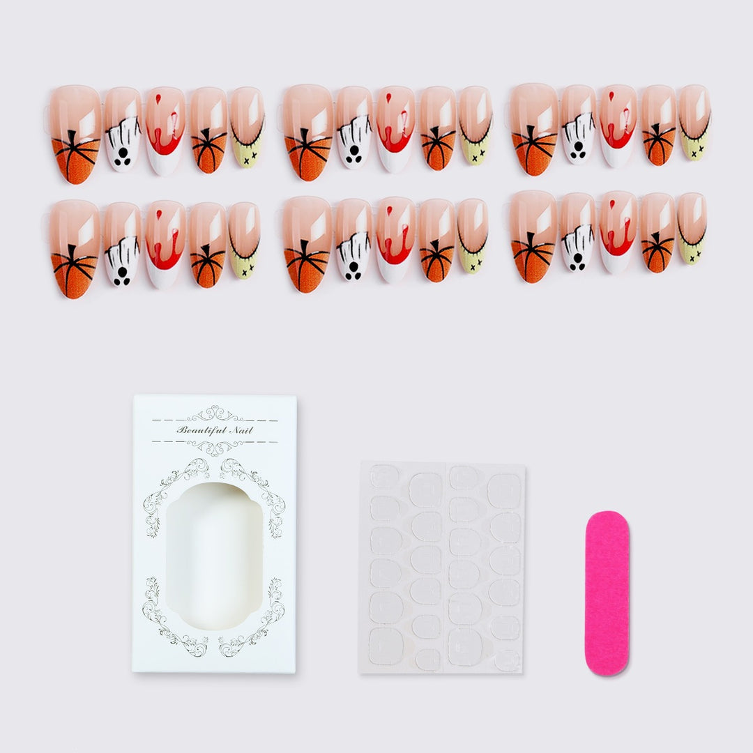 Creative acrylic nail set with basketball design Stornfield