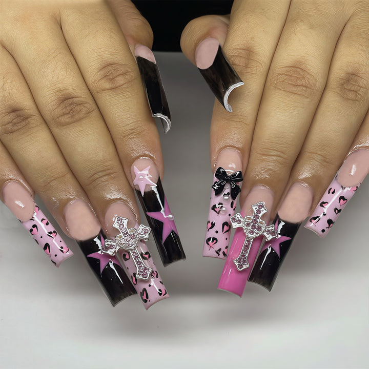 Decorative Cross and Bow Nail Art Stornfield