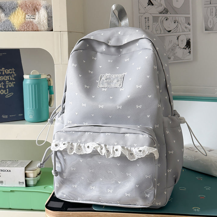 Playful Bow-Embellished School Backpack Stornfield