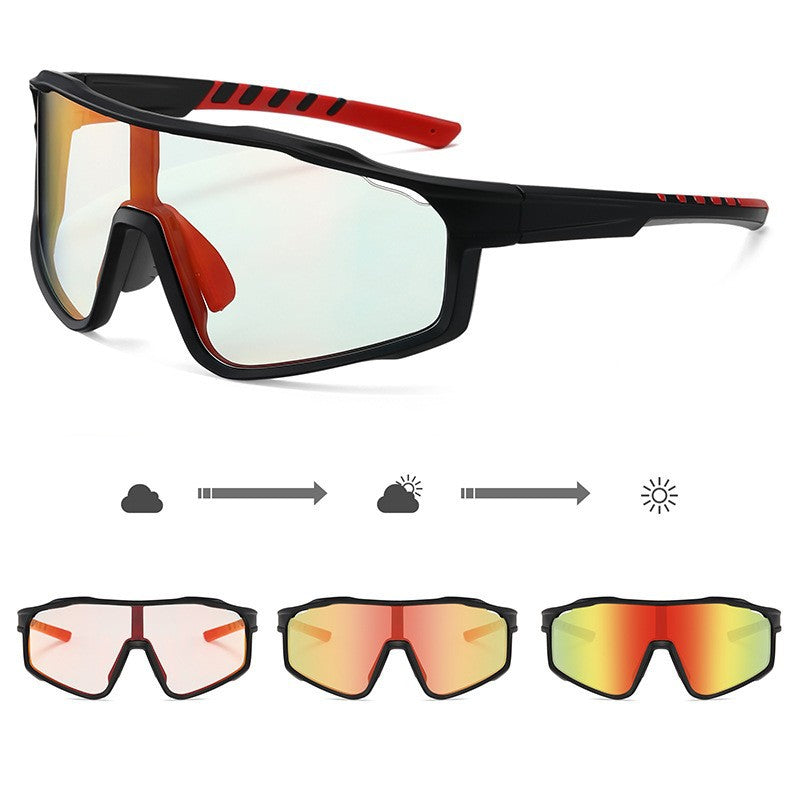 Unisex sporty cycling glasses with photochromic lenses and aerodynamic design Stornfield