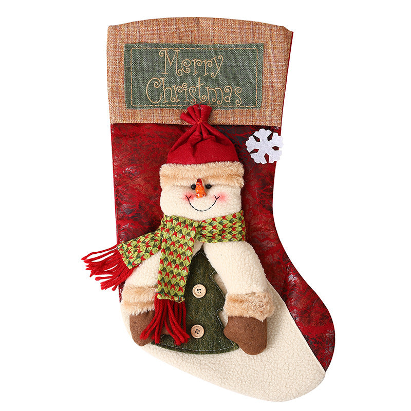 Festive Christmas stocking with loving Santa motifs Stornfield