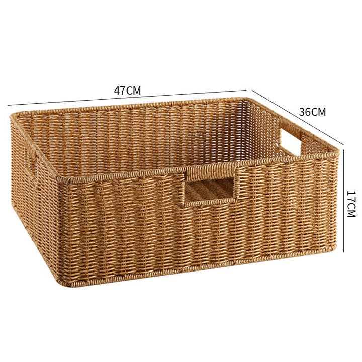 Handwoven Storage Basket with Cutout Handles Stornfield