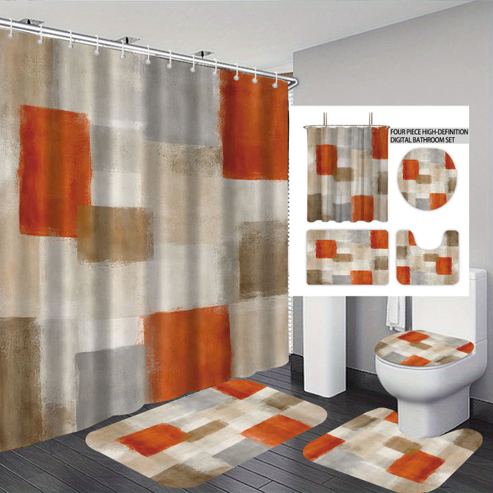 Abstract Design Four-Piece Digital Bathroom Set Stornfield