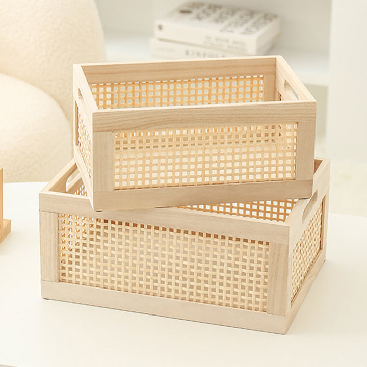 Natural Wooden Storage Bins Stornfield