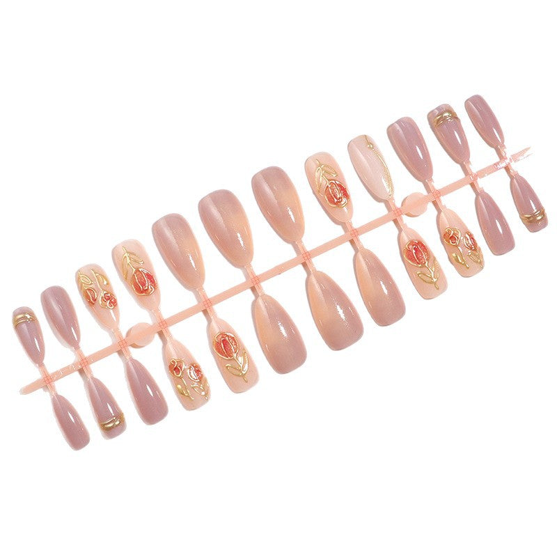 Floral Embellished Press-On Nail Set Stornfield