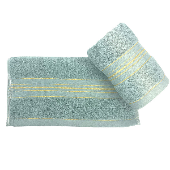 Terry-Bath Towel Set With Elegant Striped Border Stornfield