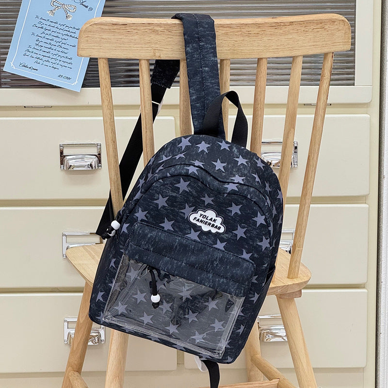 Transparent Window Star-Print Backpack Stornfield