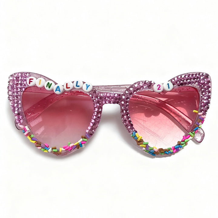 Decorative Cat-Eye Sunglasses with Rhinestones Stornfield