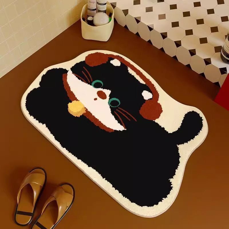 Cartoon Cat-Themed Bath Mat Stornfield