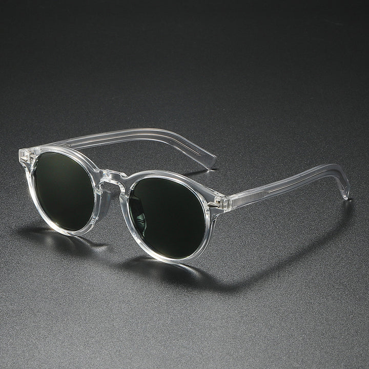 Ladies Round Sunglasses with Transparent Frame and Reflective Lenses Stornfield
