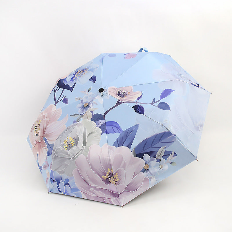 Ladies folding umbrella with artistic flower pattern Stornfield