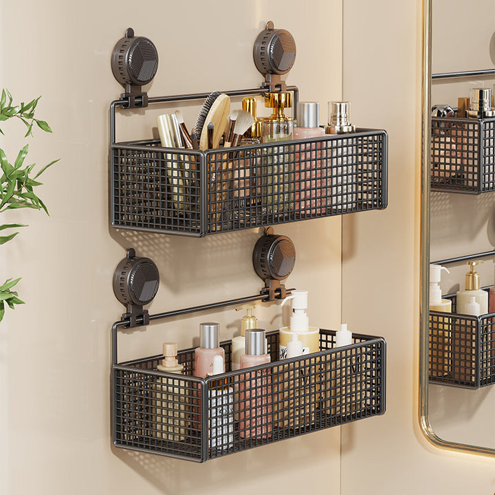 Suction-Mount Vertical Mesh Cosmetic & Toiletry Organizer