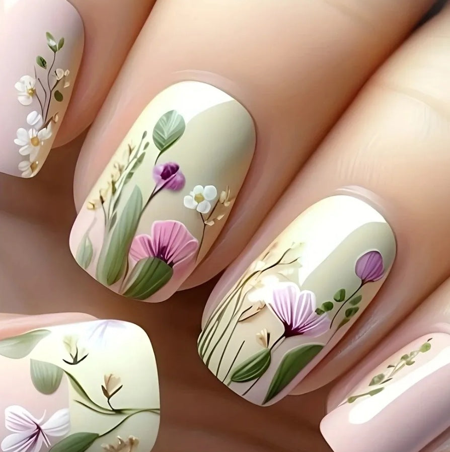 Floral Artistry Acrylic Nail Enhancements Stornfield