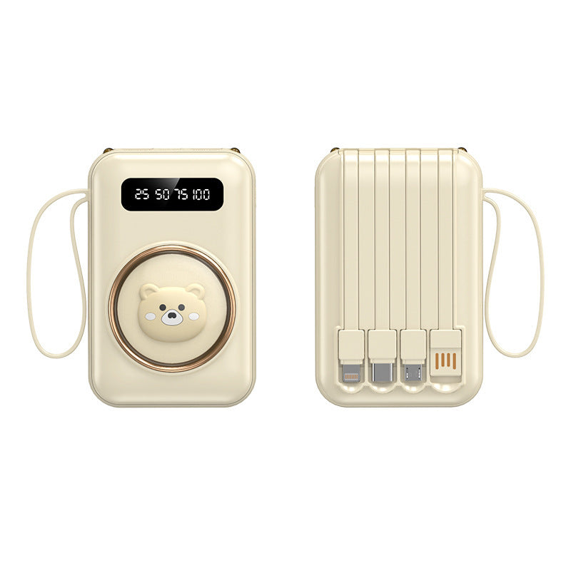 Funny power bank with integrated charging cables Stornfield