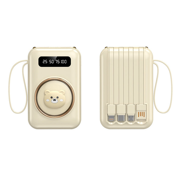Funny power bank with integrated charging cables Stornfield