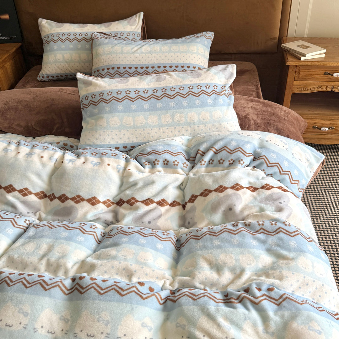 Cute Themed Flannel Bedding Set