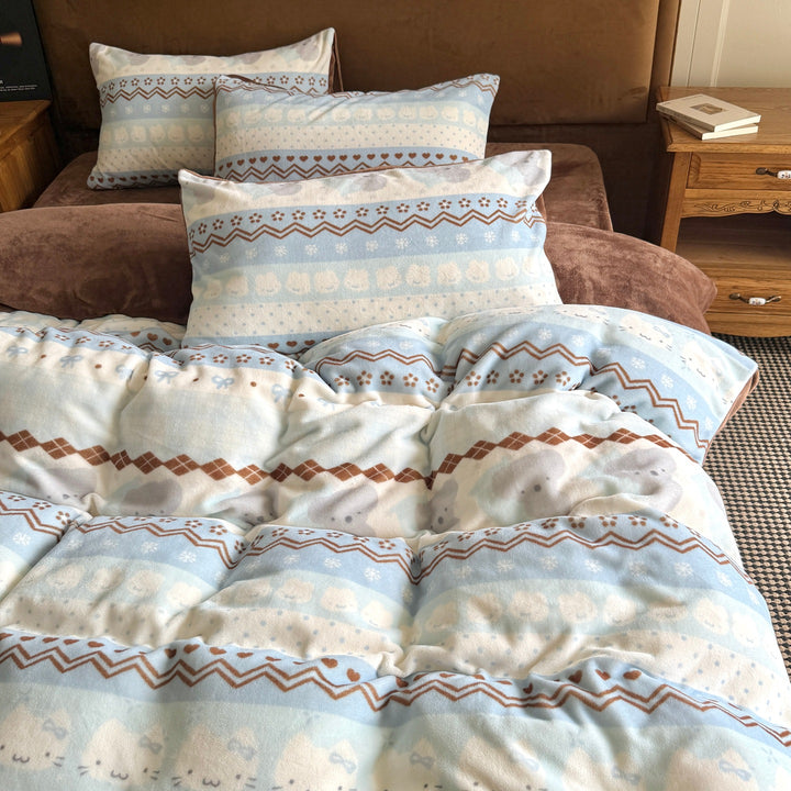 Cute Themed Flannel Bedding Set