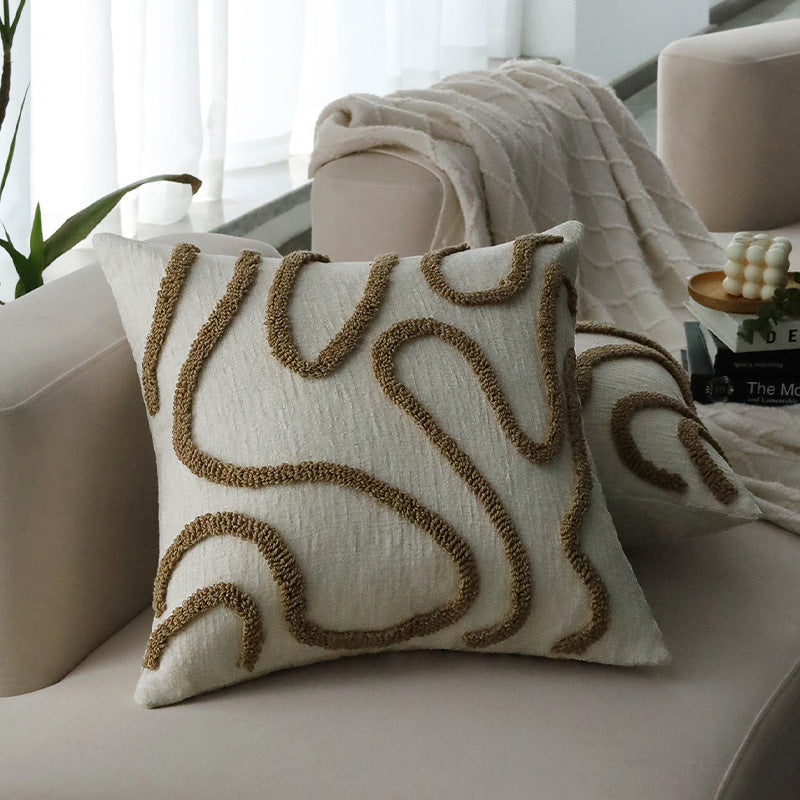 Decorative pillow with unique wave pattern